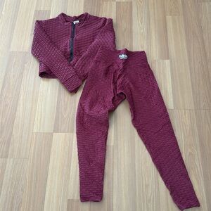 Booty by Brabants Textured Chrome Malbec Jacket and leggings